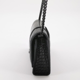 Balenciaga Hourglass Chain Wallet Crocodile Embossed Leather — thumbnail 3