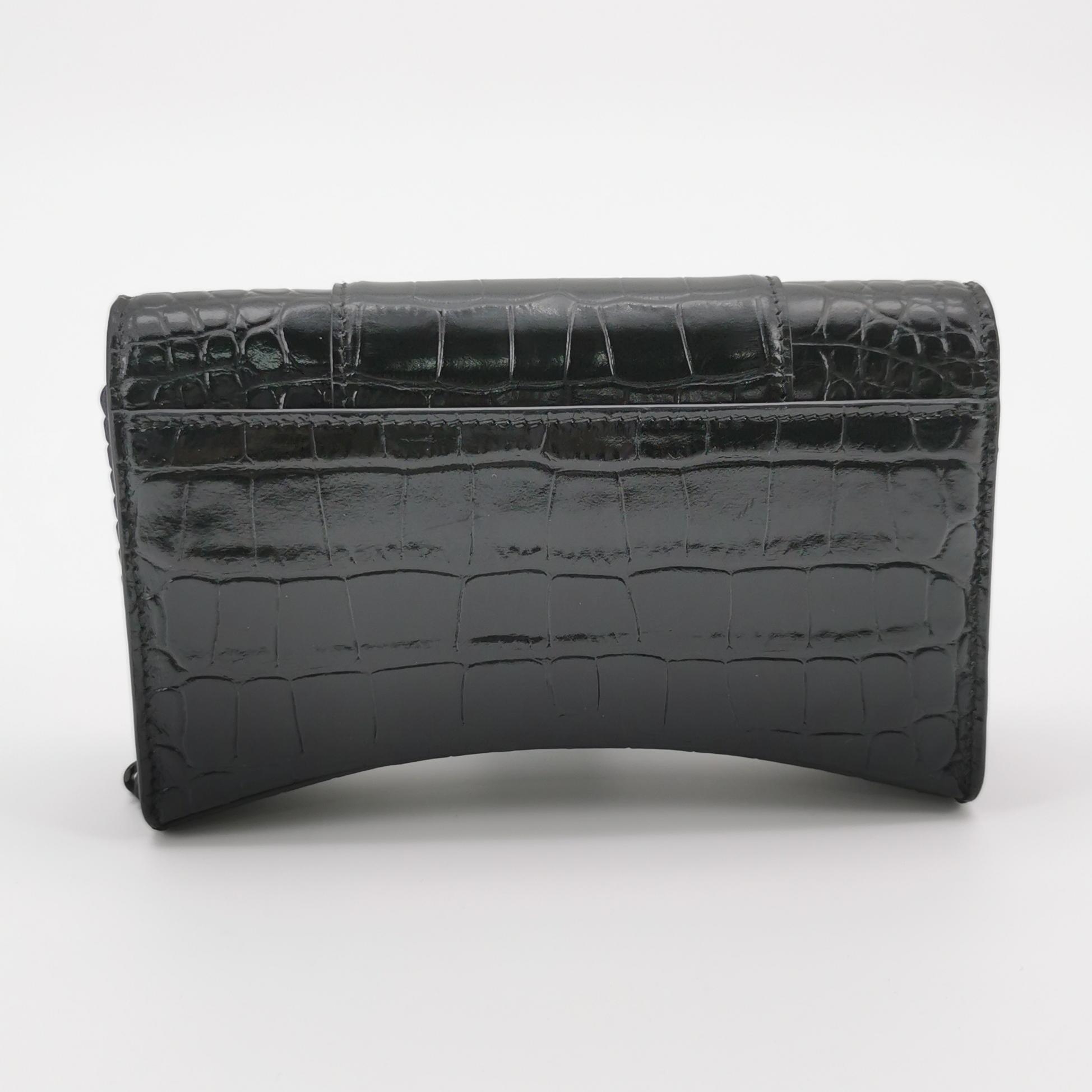 Balenciaga Hourglass Chain Wallet Crocodile Embossed Leather — photo 5 of 15