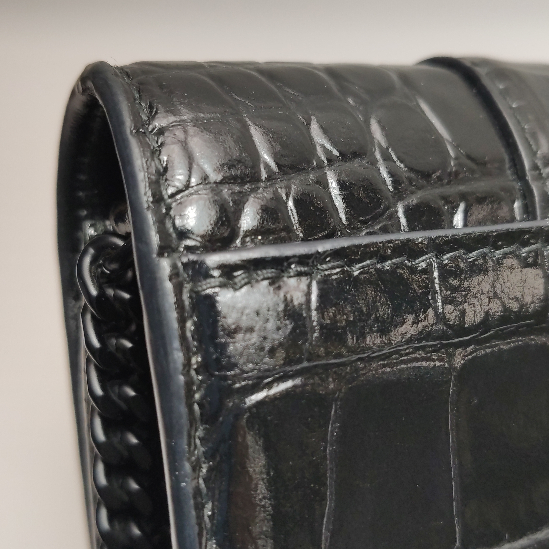 Balenciaga Hourglass Chain Wallet Crocodile Embossed Leather — photo 10 of 15