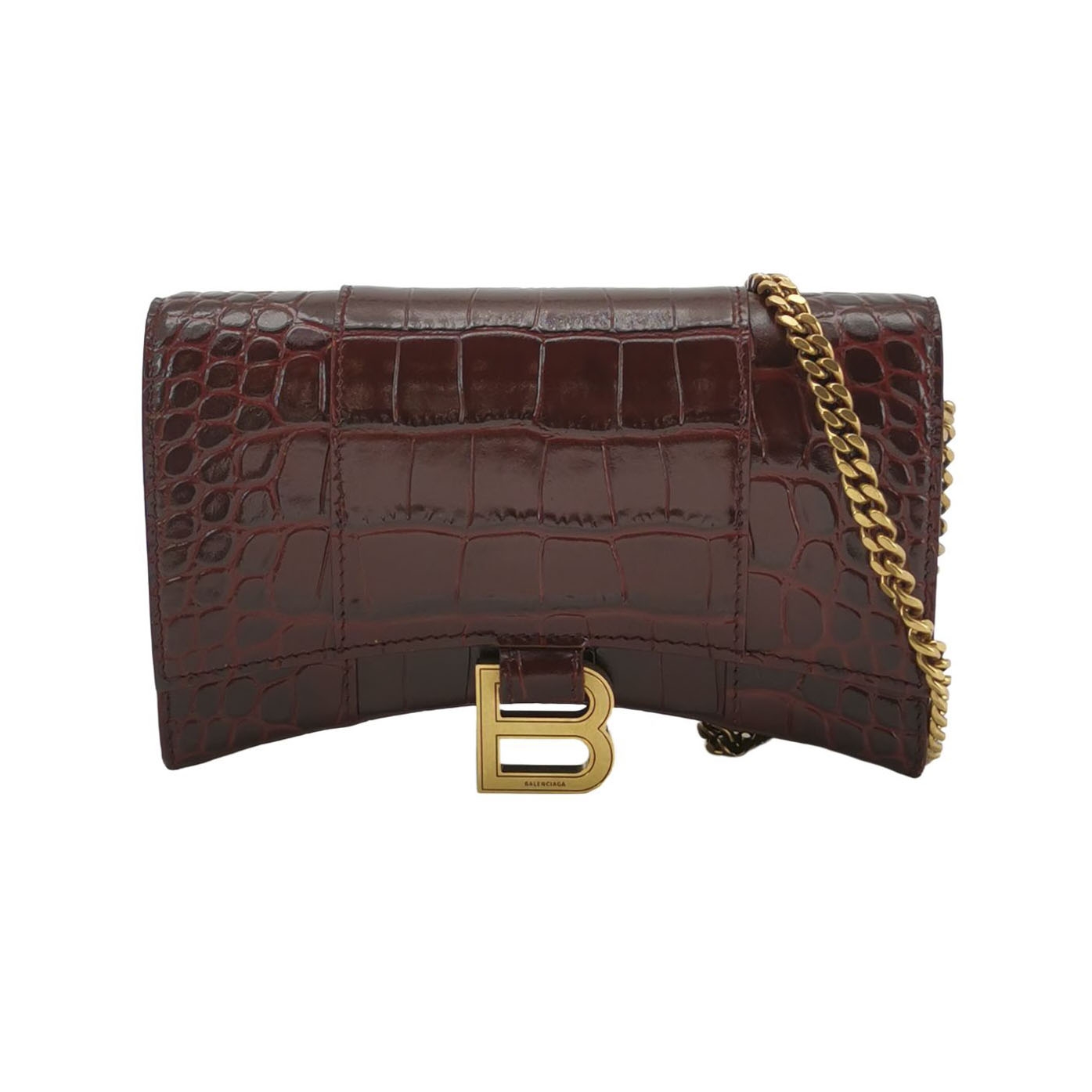 Balenciaga Hourglass Chain Wallet Crocodile Embossed Leather — photo 1 of 15