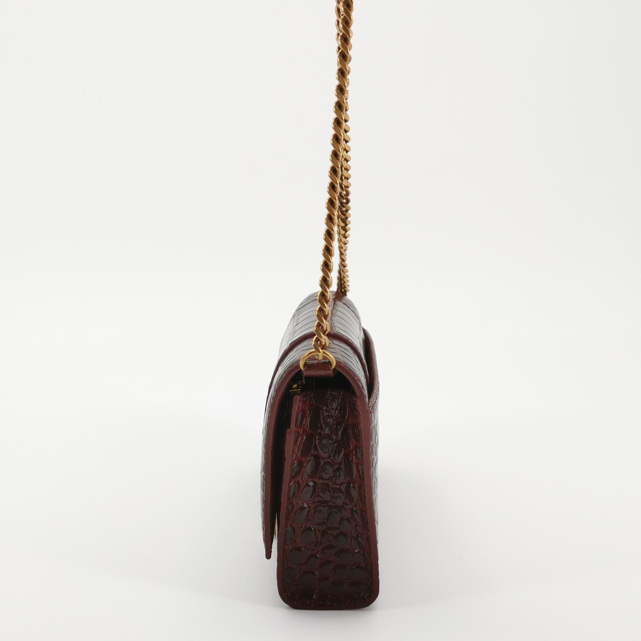 Balenciaga Hourglass Chain Wallet Crocodile Embossed Leather — photo 3 of 15