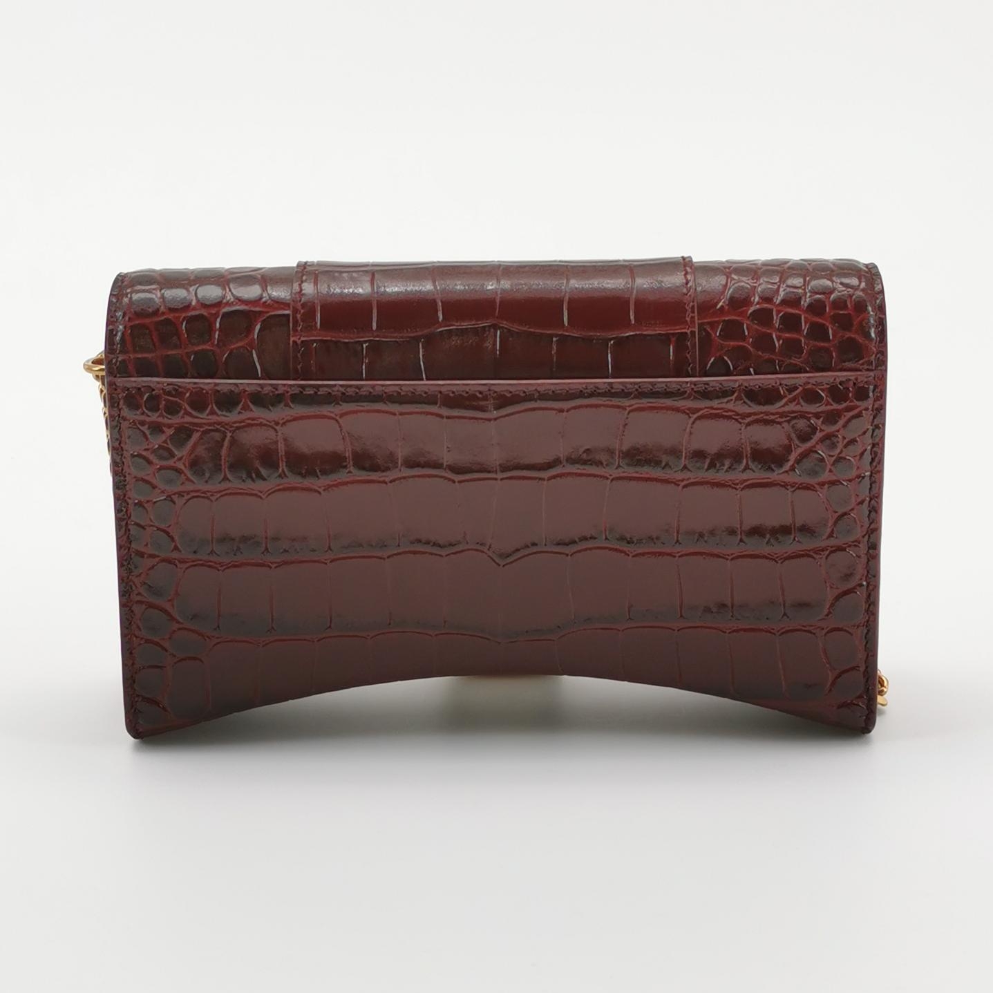 Balenciaga Hourglass Chain Wallet Crocodile Embossed Leather — photo 6 of 15