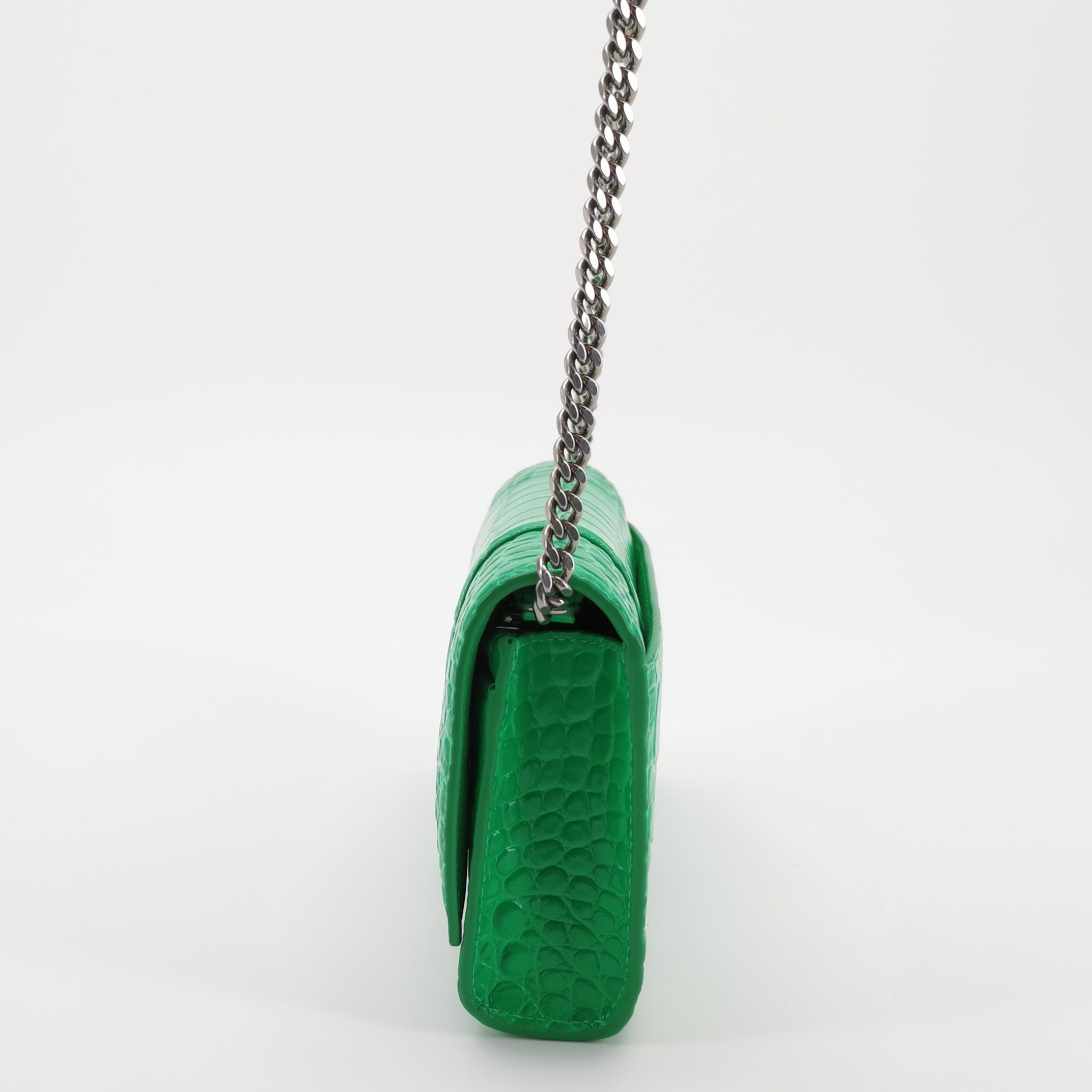 Balenciaga Hourglass Chain Wallet Crocodile Embossed Leather — photo 3 of 14