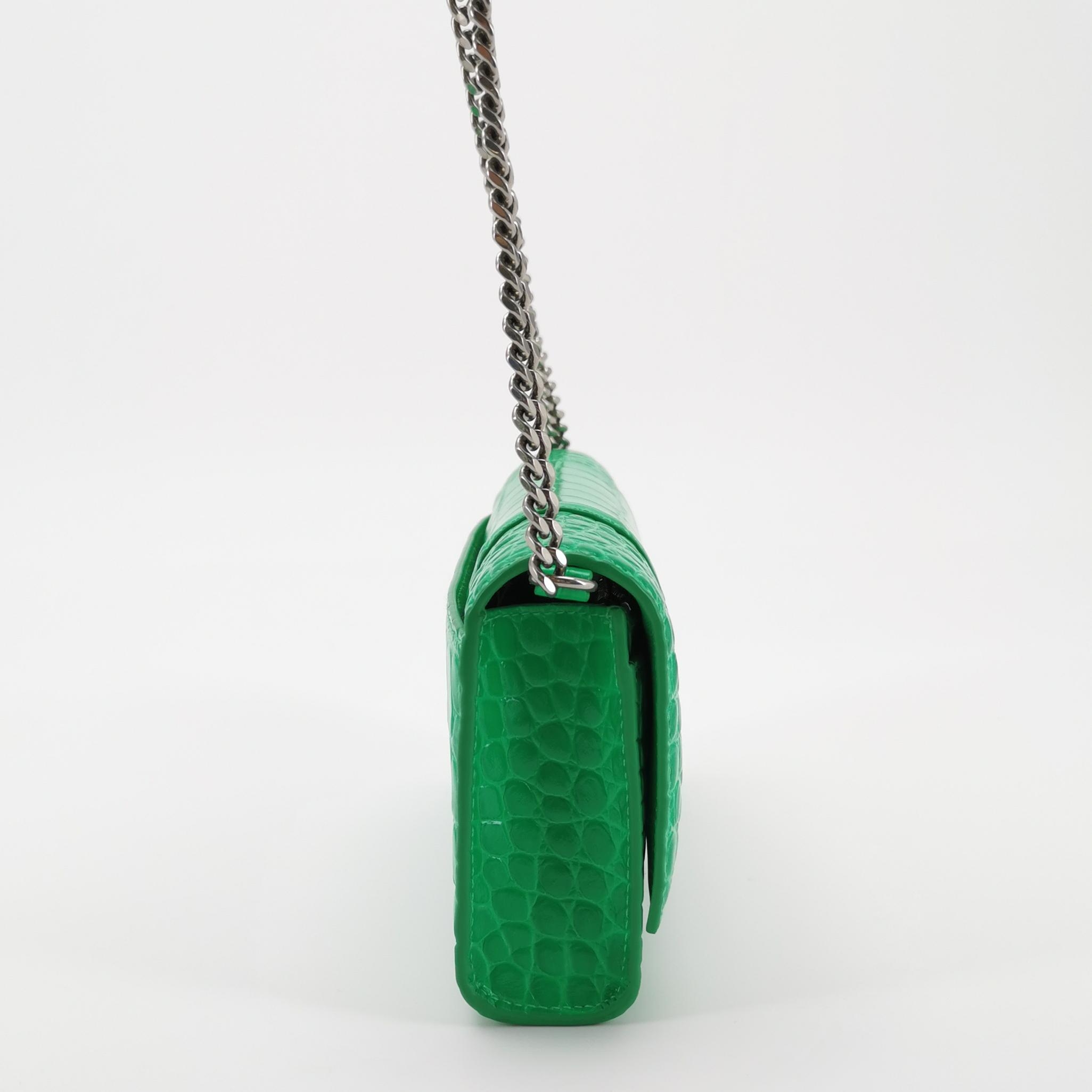 Balenciaga Hourglass Chain Wallet Crocodile Embossed Leather — photo 4 of 14