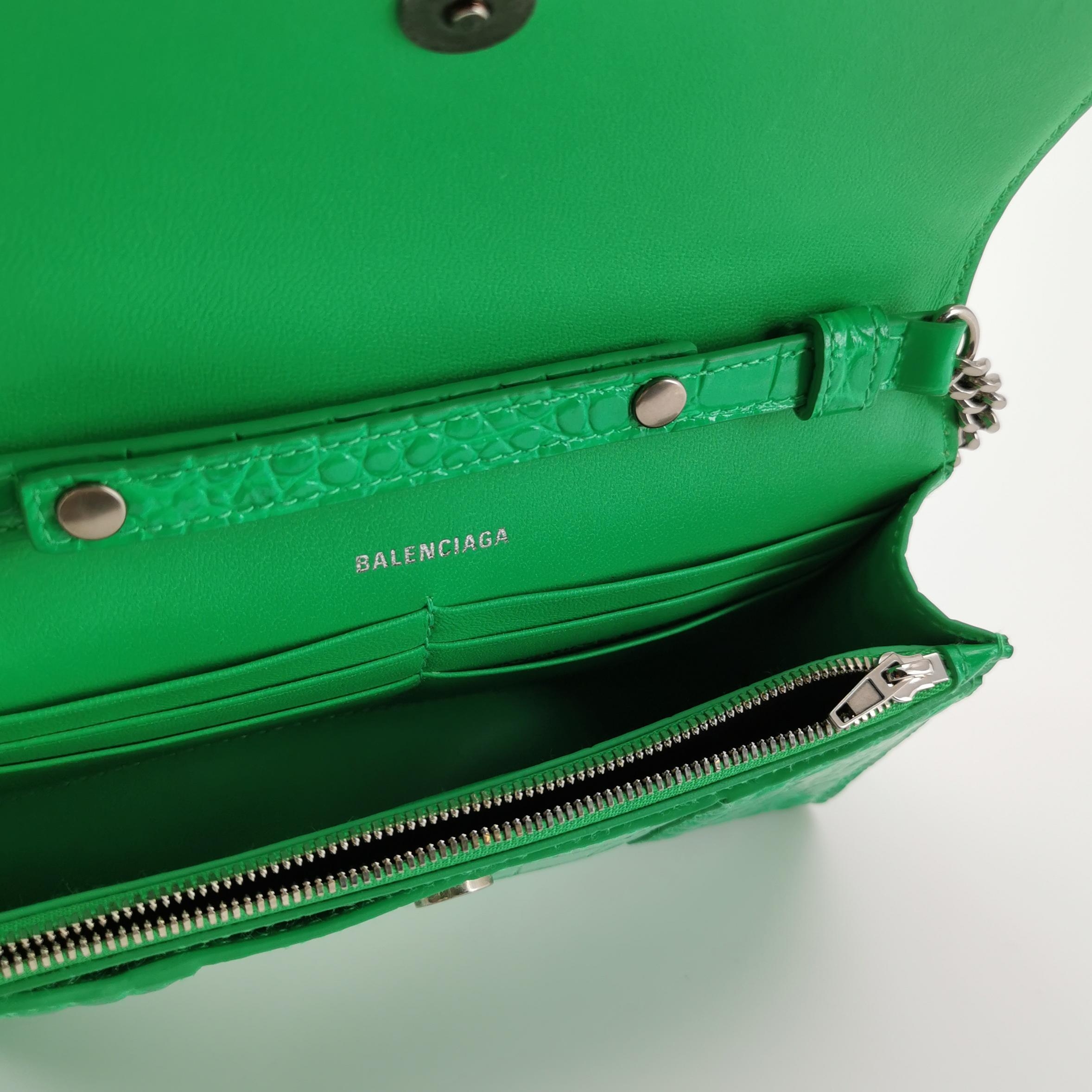 Balenciaga Hourglass Chain Wallet Crocodile Embossed Leather — photo 7 of 14