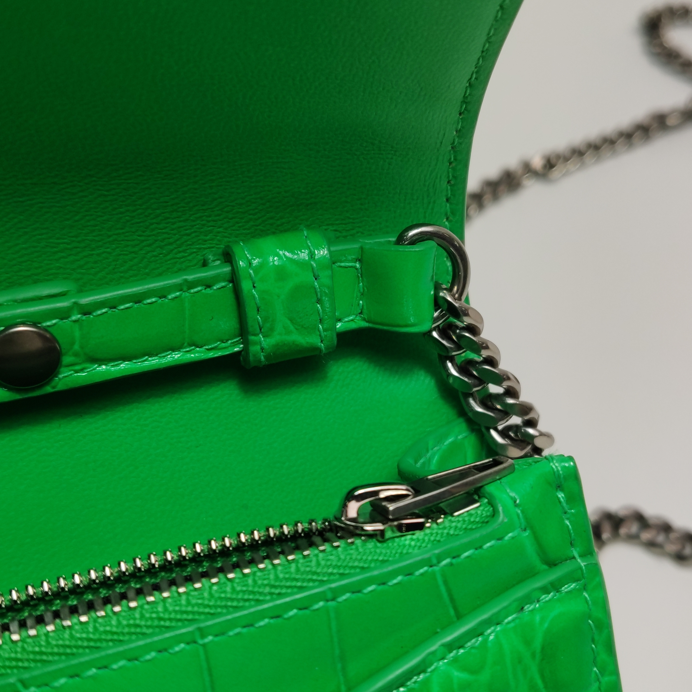 Balenciaga Hourglass Chain Wallet Crocodile Embossed Leather — photo 11 of 14