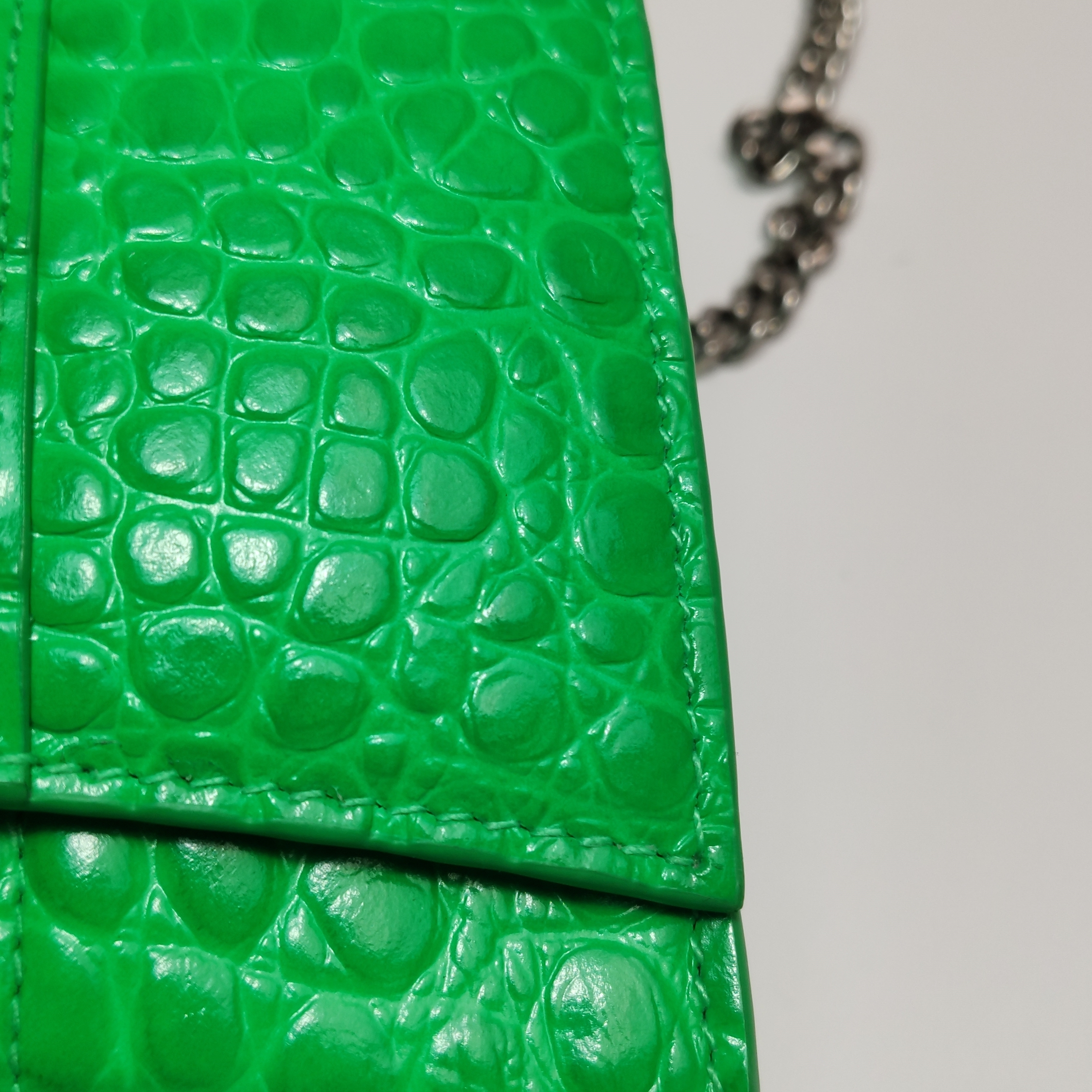 Balenciaga Hourglass Chain Wallet Crocodile Embossed Leather — photo 12 of 14