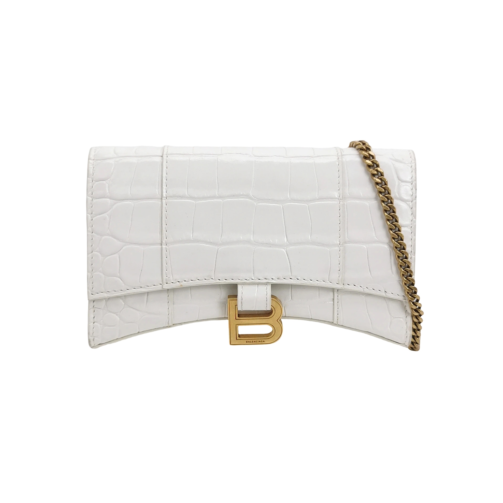Balenciaga Hourglass Chain Wallet Crocodile Embossed Leather — photo 1 of 19