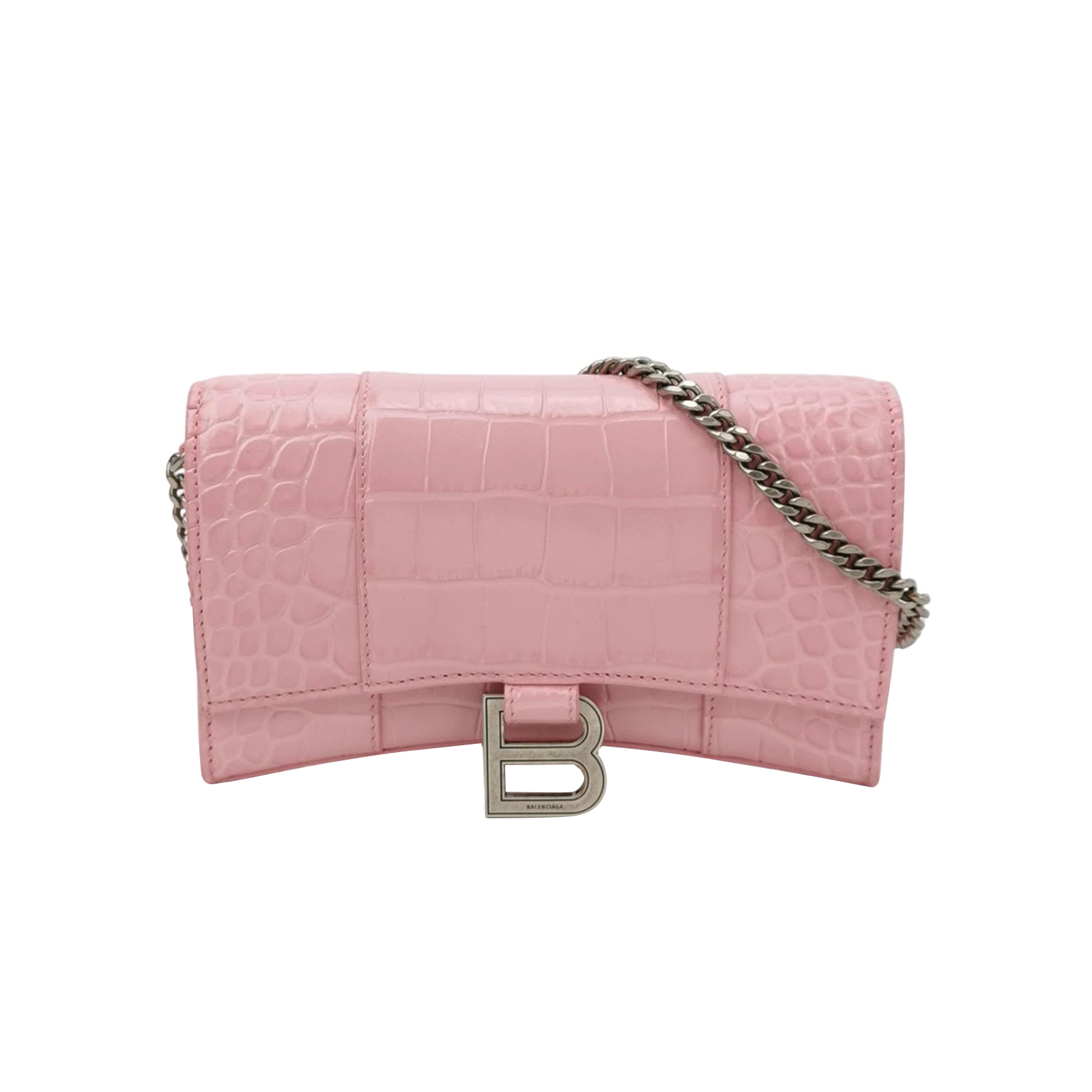 Balenciaga Hourglass Chain Wallet Crocodile Embossed Leather — photo 1 of 14