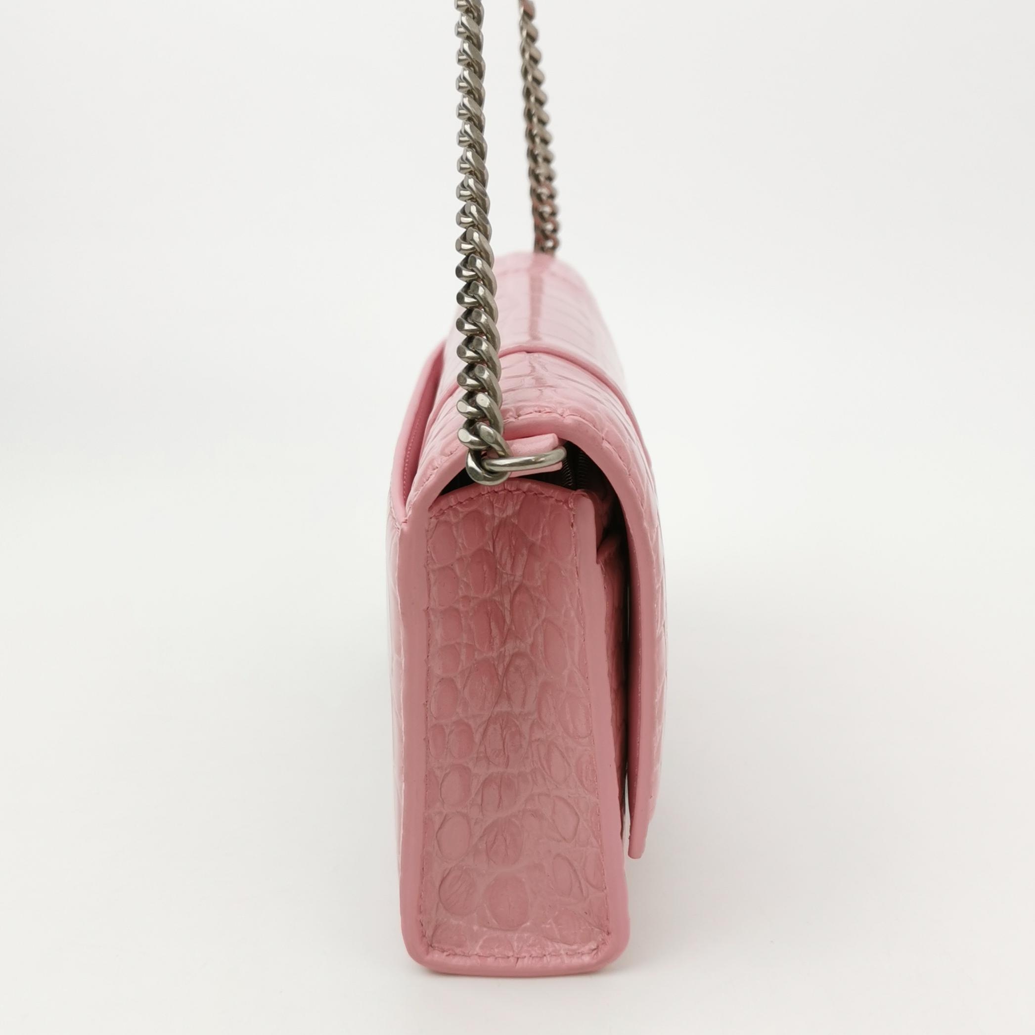 Balenciaga Hourglass Chain Wallet Crocodile Embossed Leather — photo 3 of 14