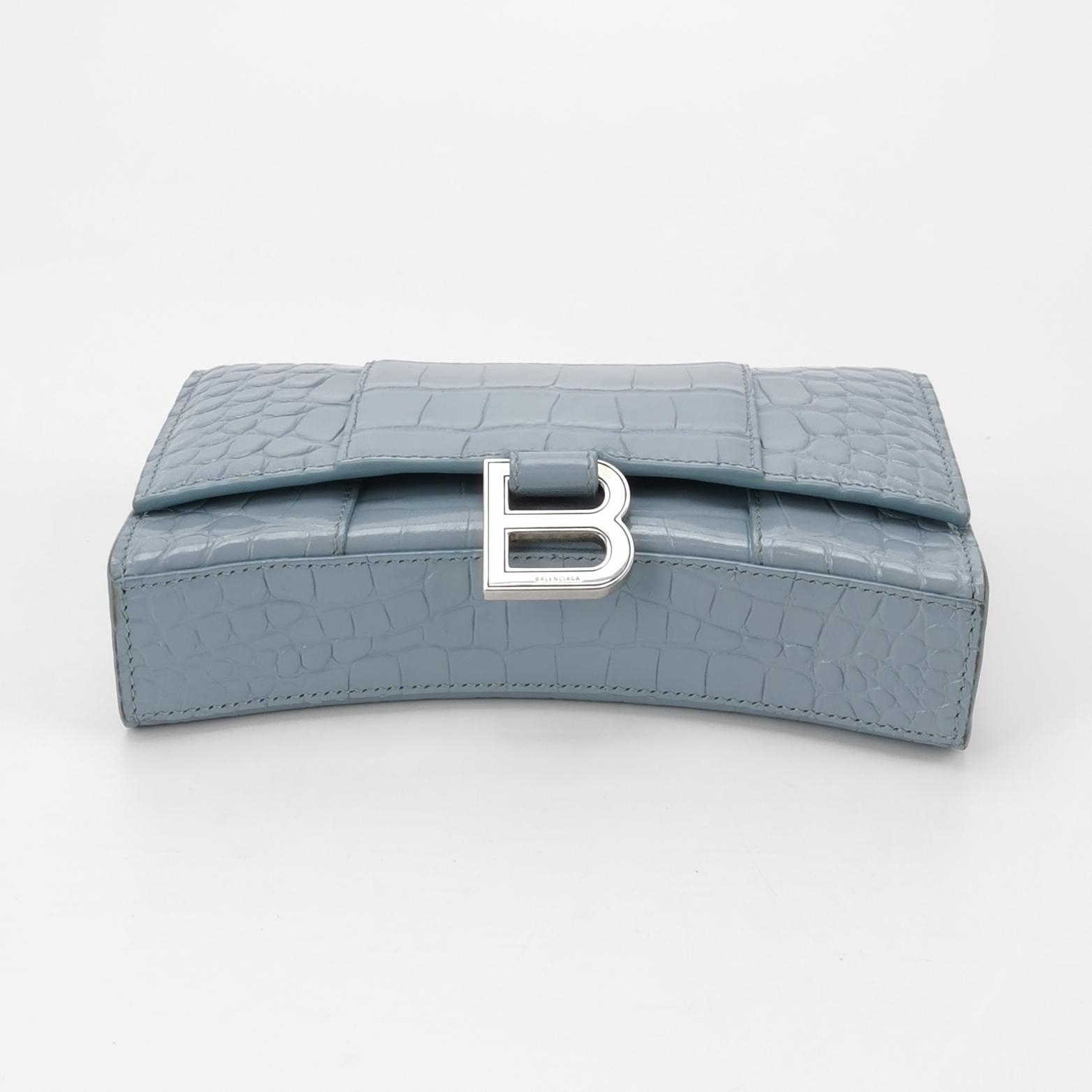 Balenciaga Hourglass Chain Wallet Crocodile Embossed Leather — photo 6 of 17