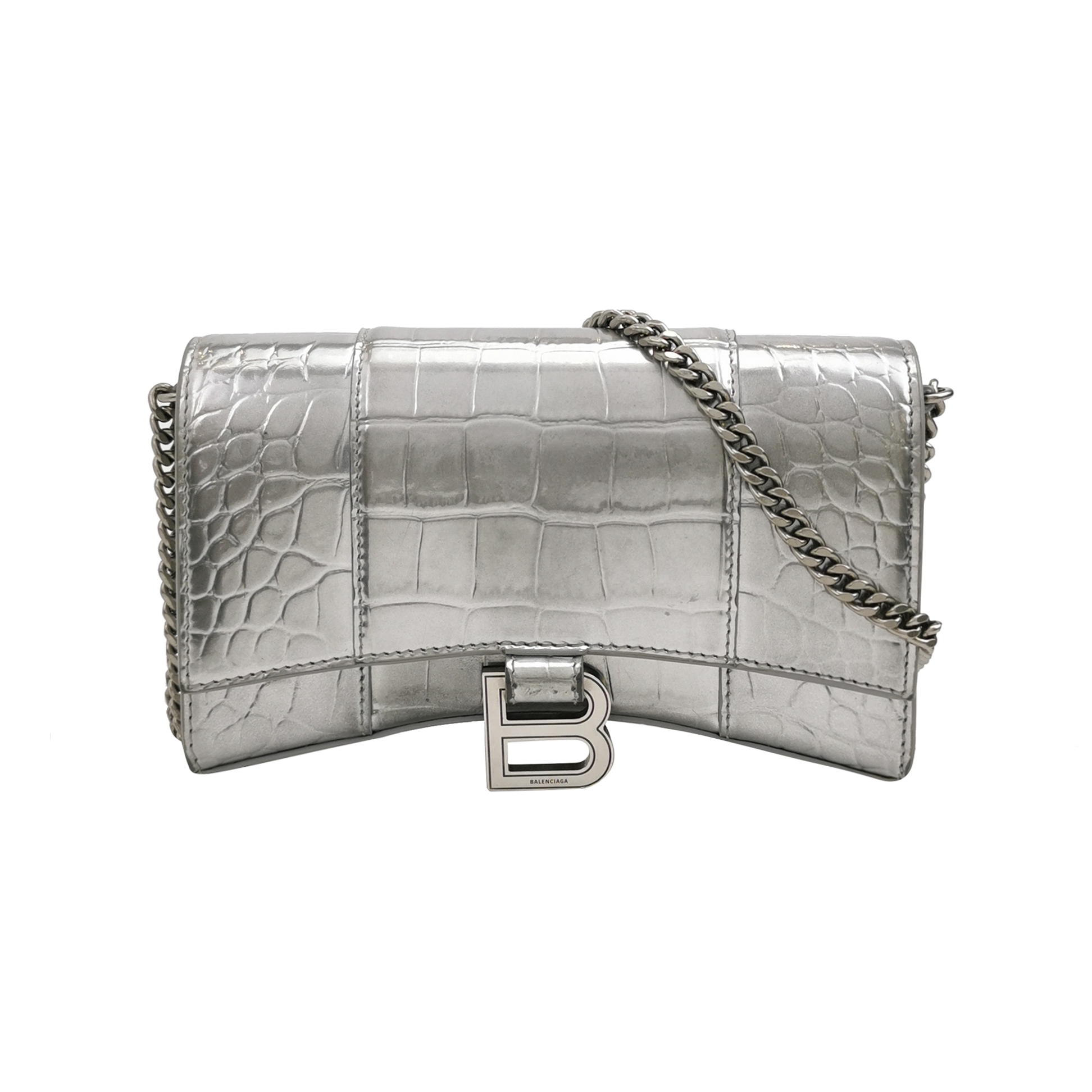 Balenciaga Hourglass Chain Wallet Crocodile Embossed Leather — photo 1 of 19
