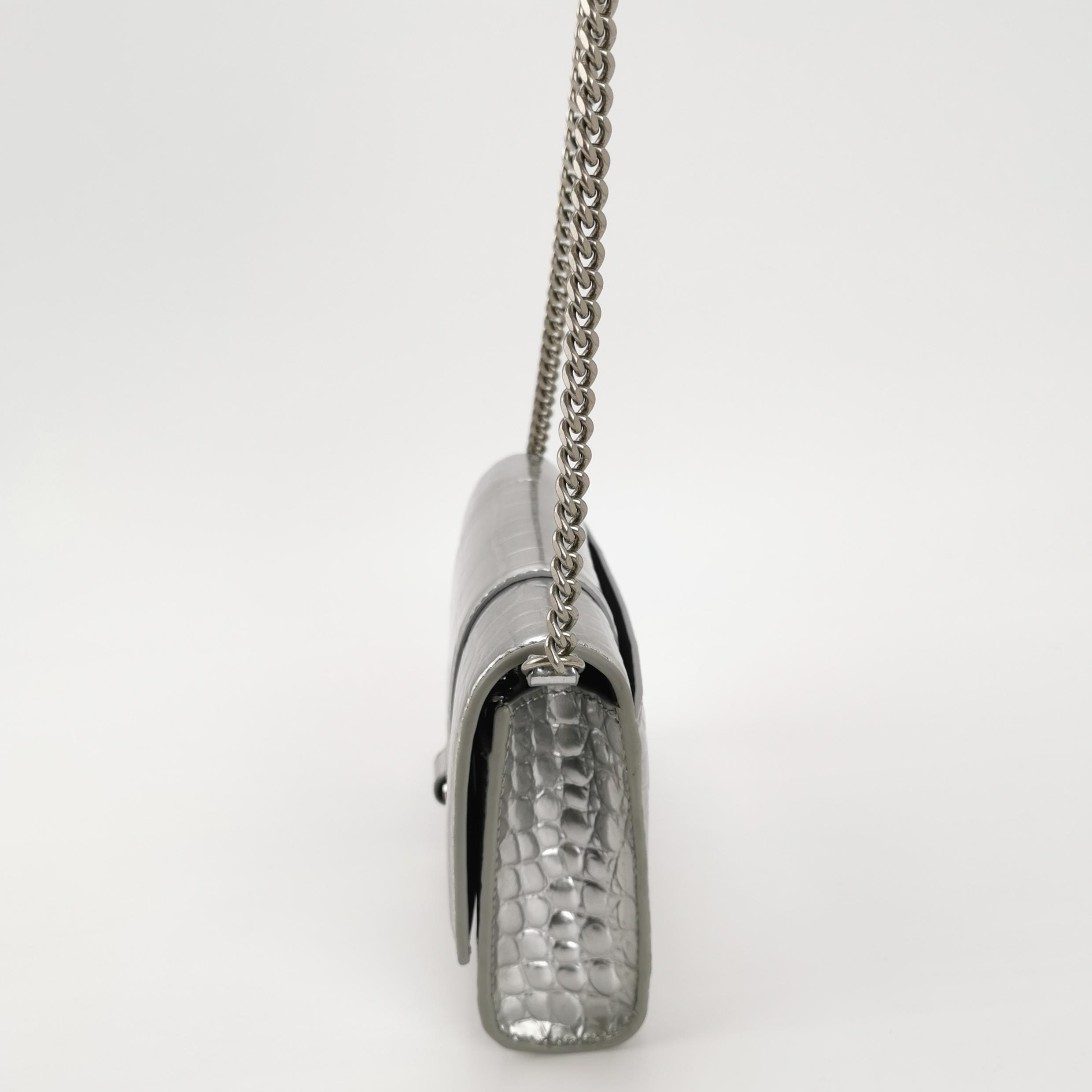 Balenciaga Hourglass Chain Wallet Crocodile Embossed Leather — photo 3 of 19