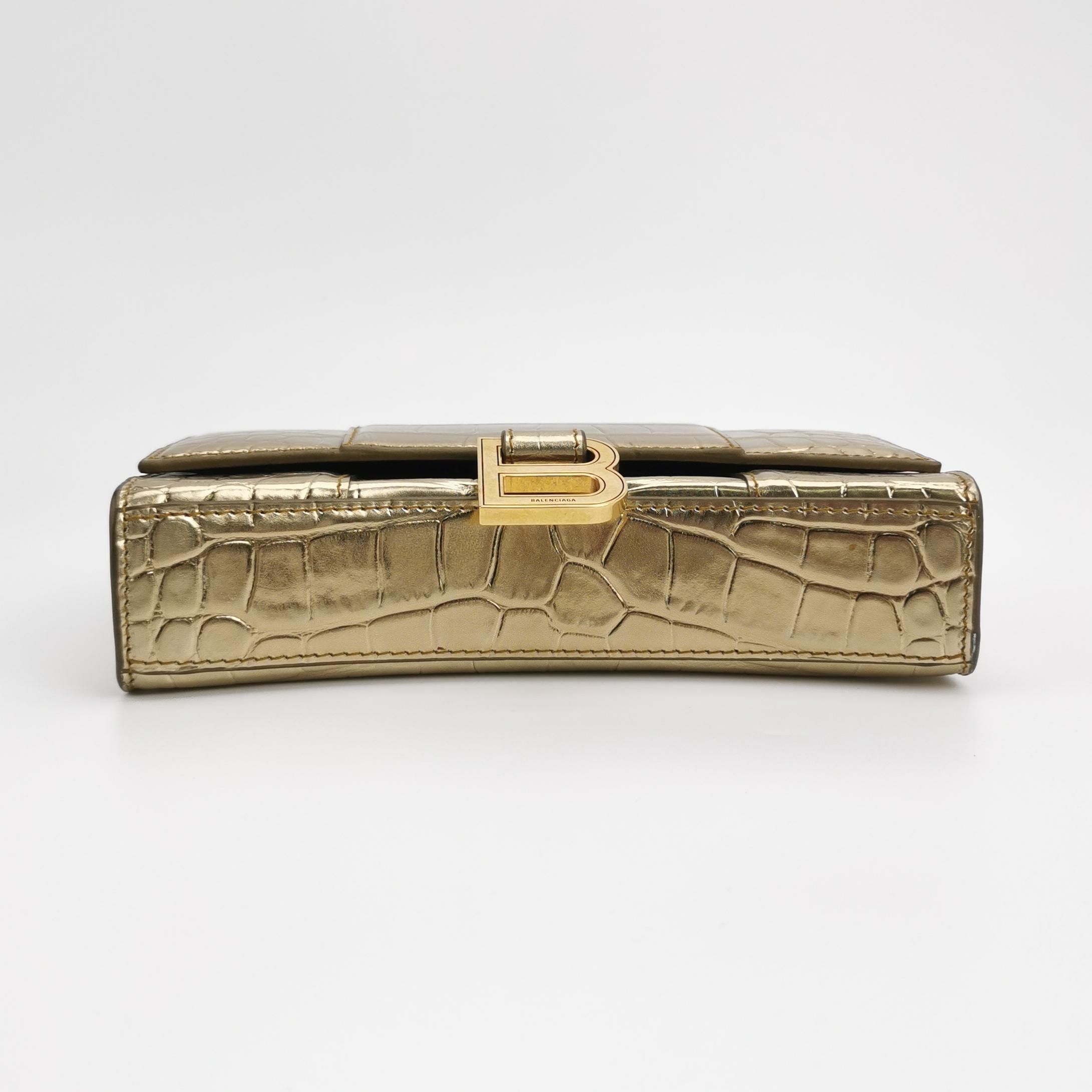 Balenciaga Hourglass Chain Wallet Crocodile Embossed Leather — photo 6 of 20