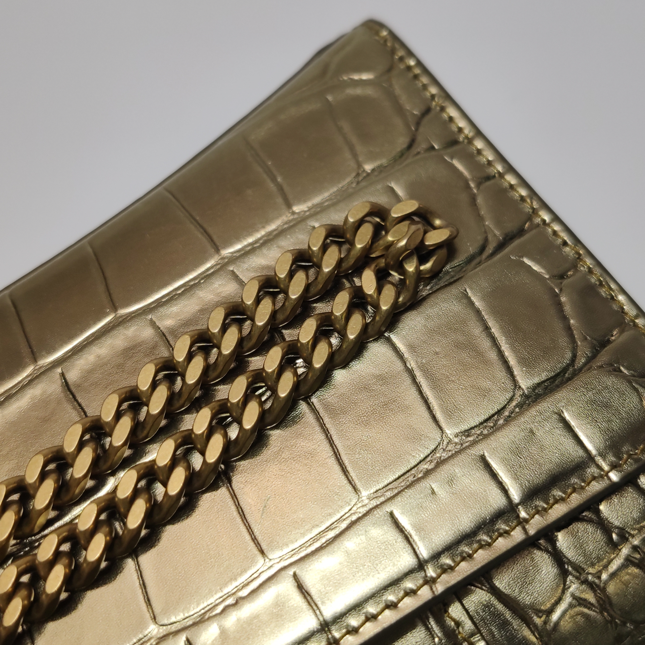 Balenciaga Hourglass Chain Wallet Crocodile Embossed Leather — photo 10 of 20