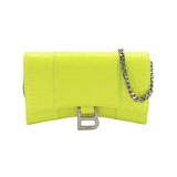 Balenciaga Hourglass Chain Wallet Crocodile Embossed Leather — thumbnail 1