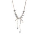Chanel CC Logo Pendant Necklace Sterling Silver — thumbnail 1