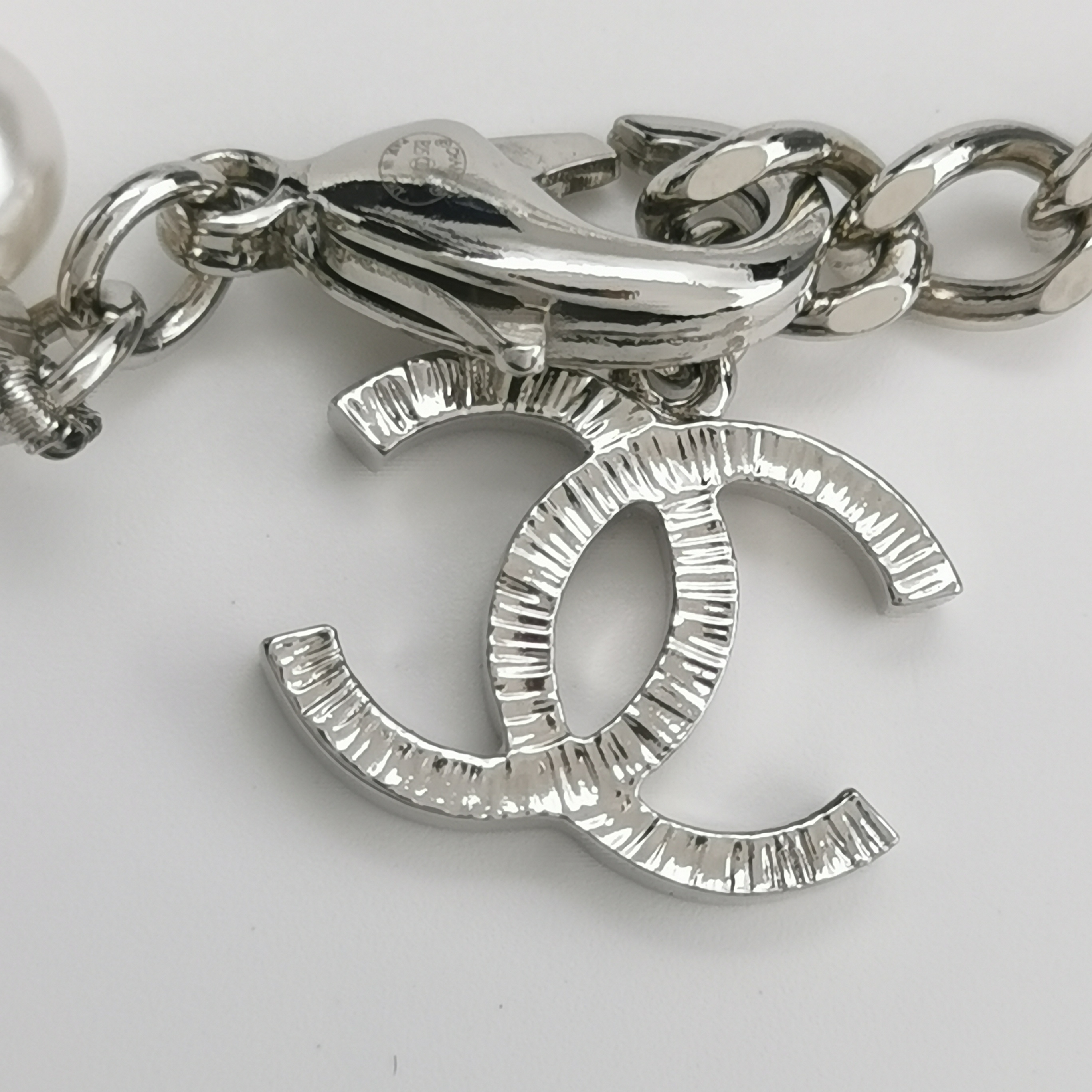 Chanel CC Logo Pendant Necklace Sterling Silver — photo 7 of 8