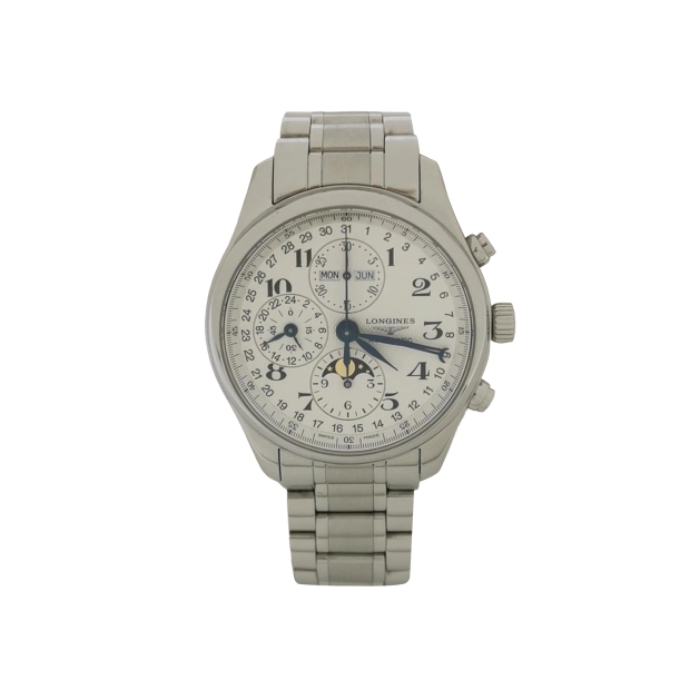 Longines Master Collection Moonphase Chronograph Automatic Watch Stainless Steel 42 — pre-owned, Vierlot