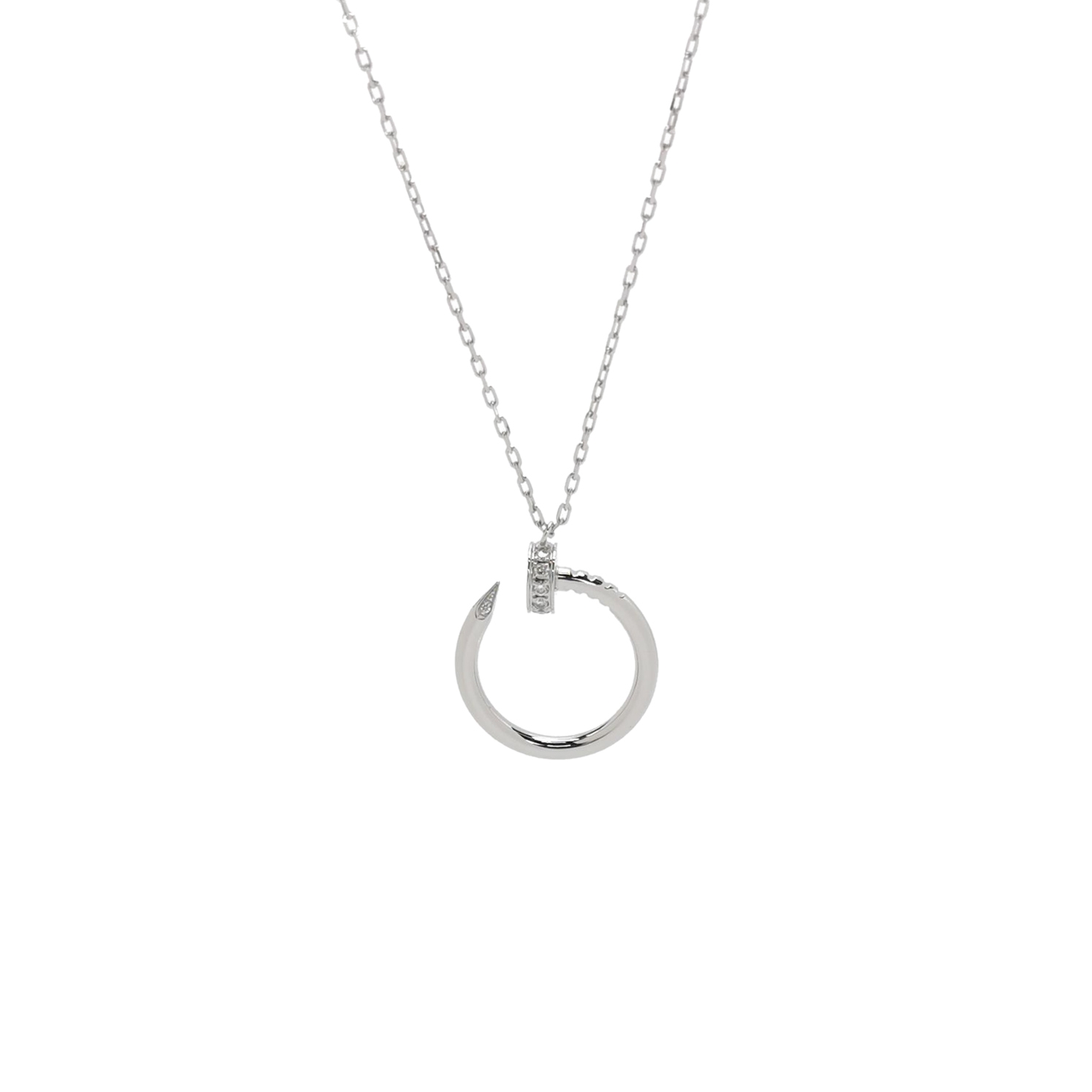 Cartier Juste un Clou Pendant Necklace 18K White Gold with Diamonds — photo 1 of 6