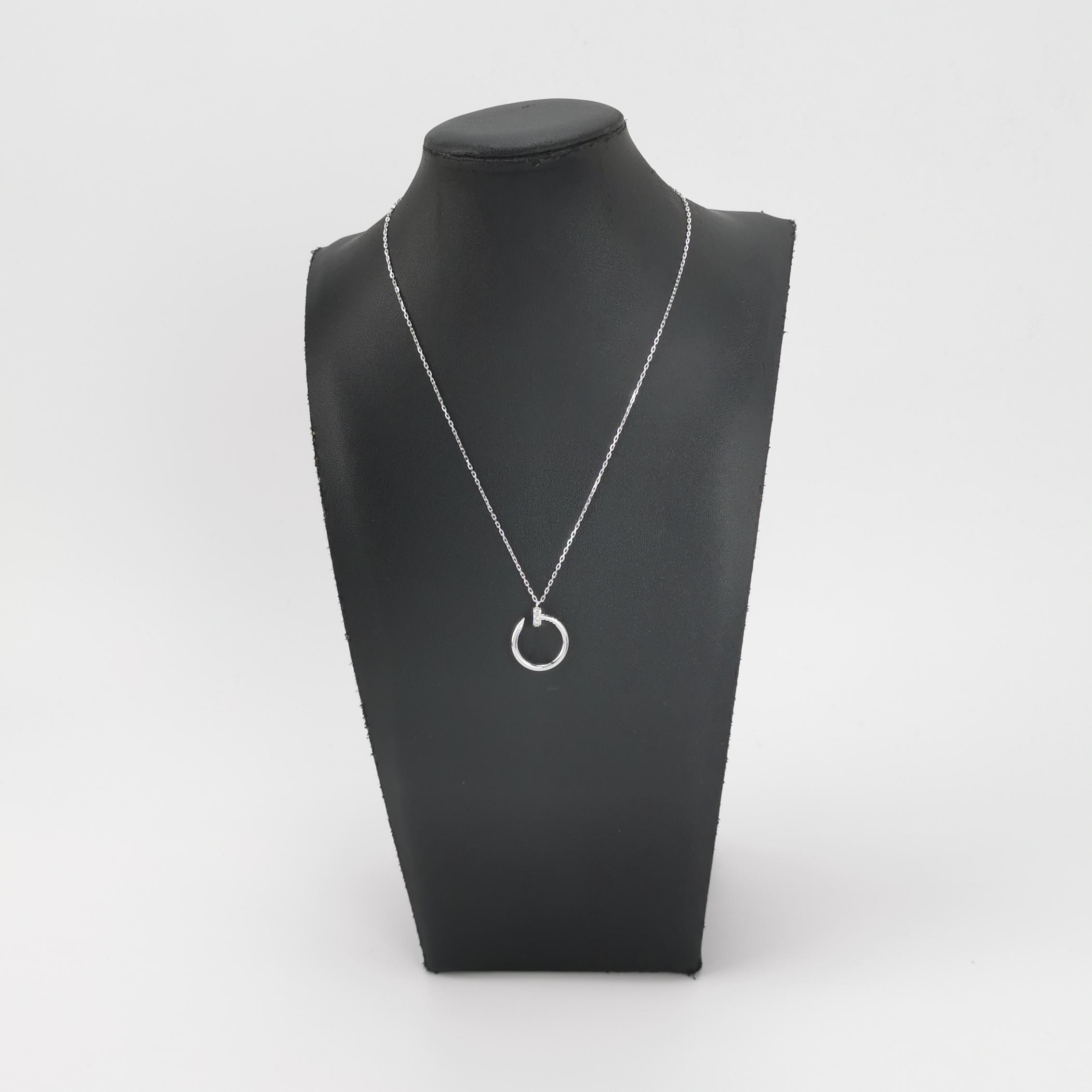 Cartier Juste un Clou Pendant Necklace 18K White Gold with Diamonds — alternate view