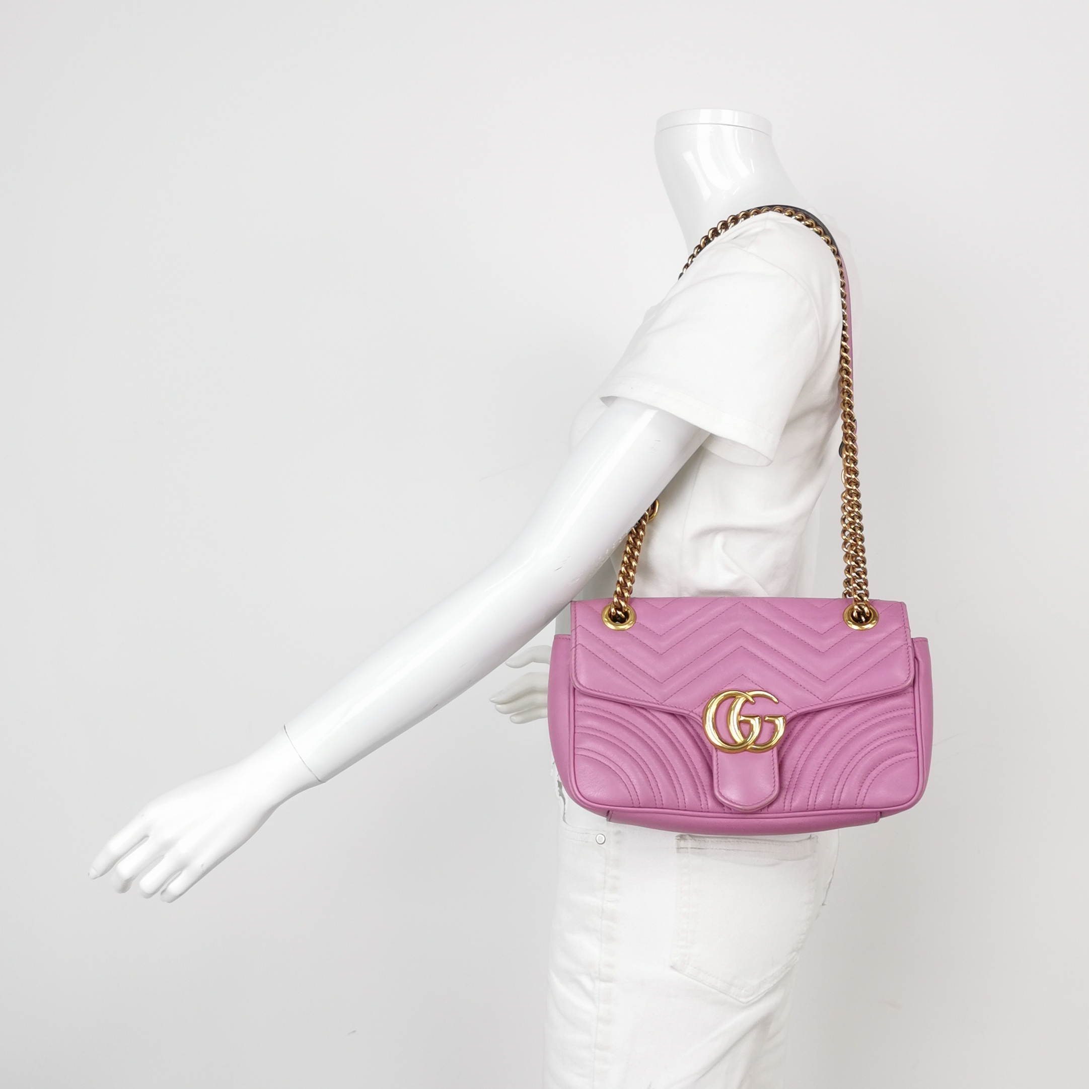 Gucci GG Marmont Flap Bag Matelasse Leather Small — alternate view