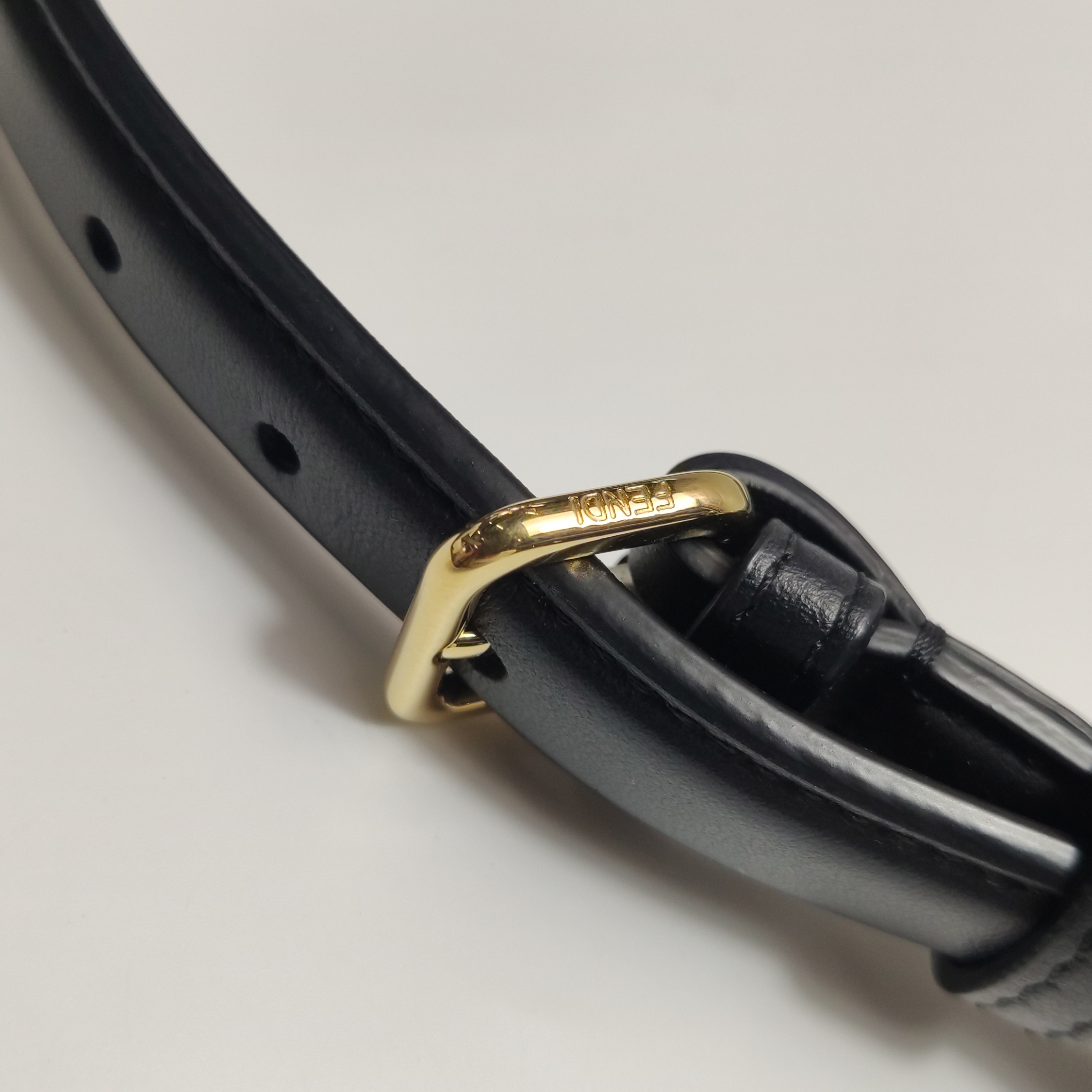 Fendi Crescent Gold Hardware Logo Shoulder Bag Black — photo 13 of 13