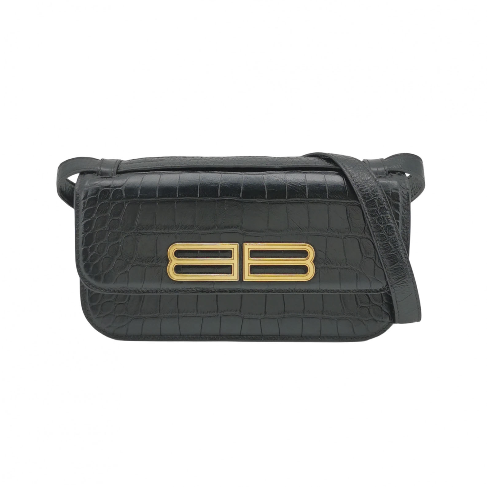Balenciaga Gossip Flap Bag Crocodile Embossed Leather Small — photo 1 of 22