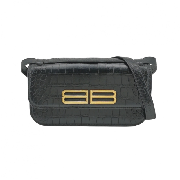 Balenciaga Gossip Flap Bag Crocodile Embossed Leather Small — pre-owned, Vierlot
