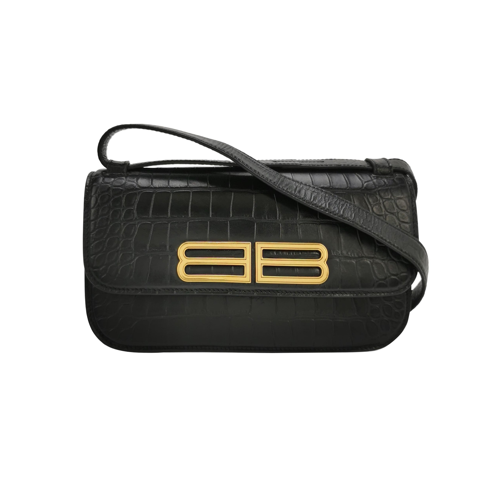 Balenciaga Gossip Flap Bag Crocodile Embossed Leather Small — photo 1 of 15