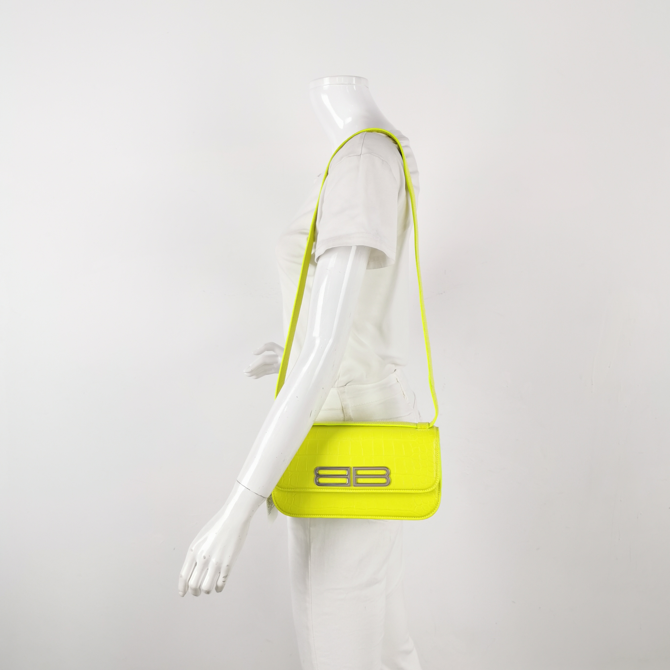 Balenciaga Gossip Flap Bag Crocodile Embossed Leather Small — alternate view