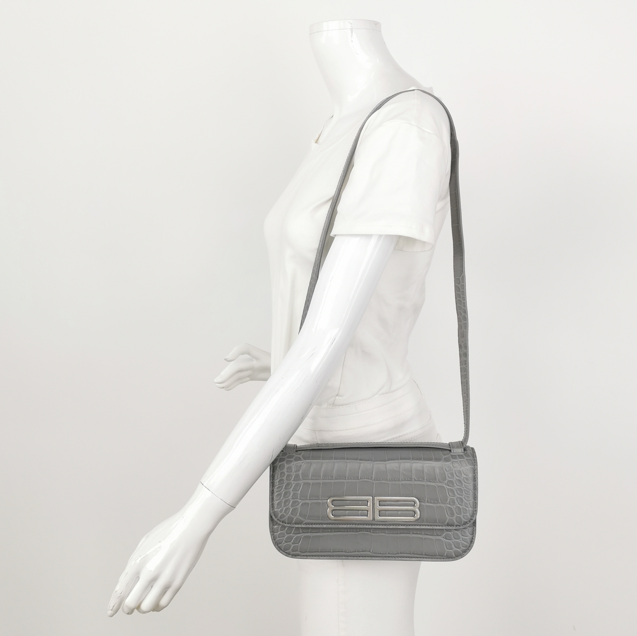Balenciaga Gossip Flap Bag Crocodile Embossed Leather Small — alternate view