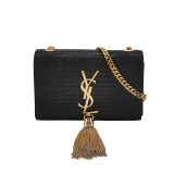 Saint Laurent Classic Monogram Tassel Crossbody Bag Crocodile Embossed Leather Mini — thumbnail 1