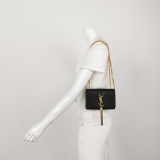 Saint Laurent Classic Monogram Tassel Crossbody Bag Crocodile Embossed Leather Mini — thumbnail 2