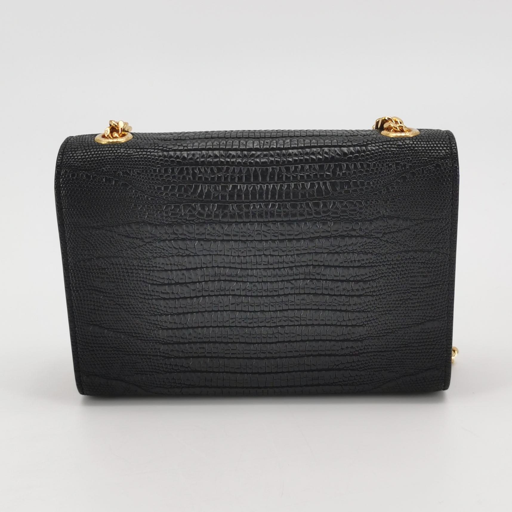 Saint Laurent Classic Monogram Tassel Crossbody Bag Crocodile Embossed Leather Mini — photo 5 of 15