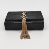 Saint Laurent Classic Monogram Tassel Crossbody Bag Crocodile Embossed Leather Mini — thumbnail 6
