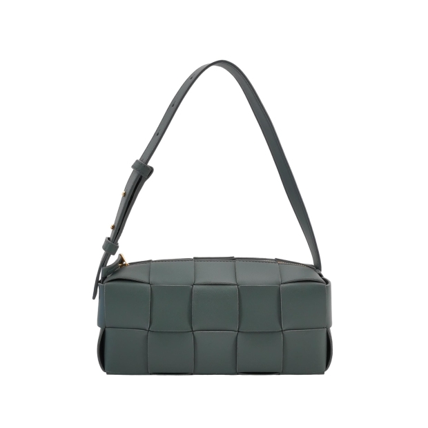Bottega Veneta Brick Cassette Shoulder Bag Maxi Intrecciato Leather Small — pre-owned, Vierlot