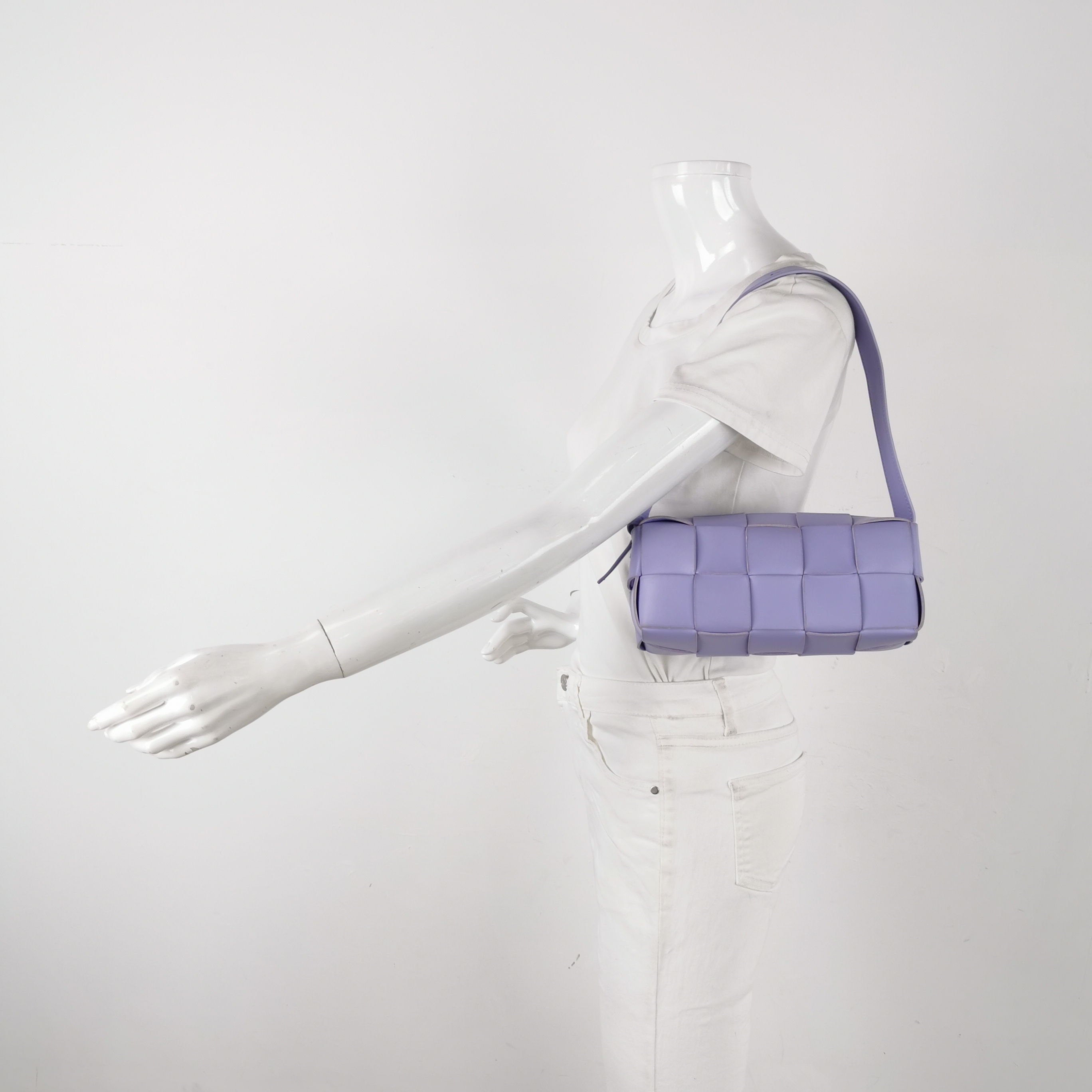 Bottega Veneta Brick Cassette Shoulder Bag Maxi Intrecciato Leather Small — alternate view