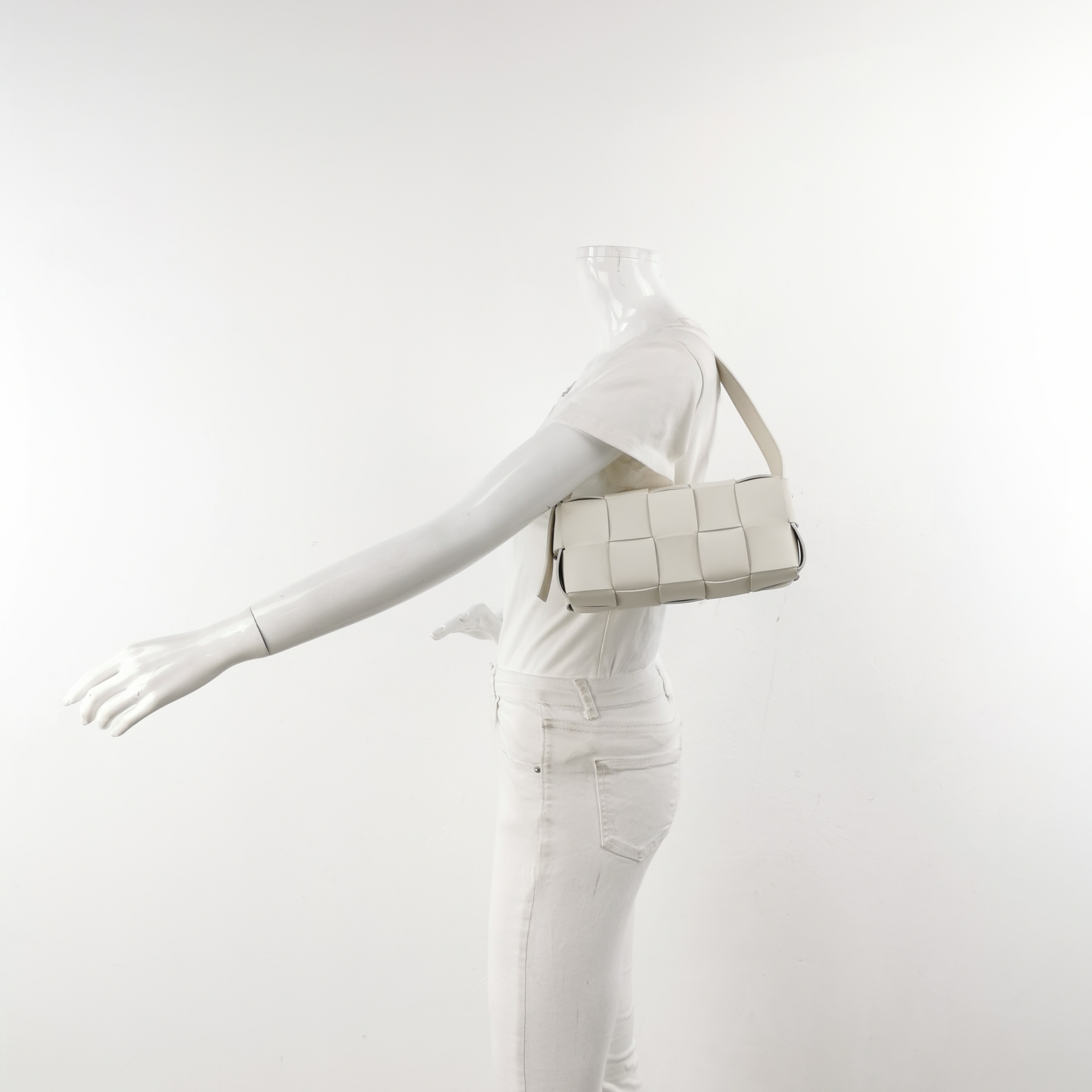 Bottega Veneta Brick Cassette Shoulder Bag Maxi Intrecciato Leather Small — alternate view