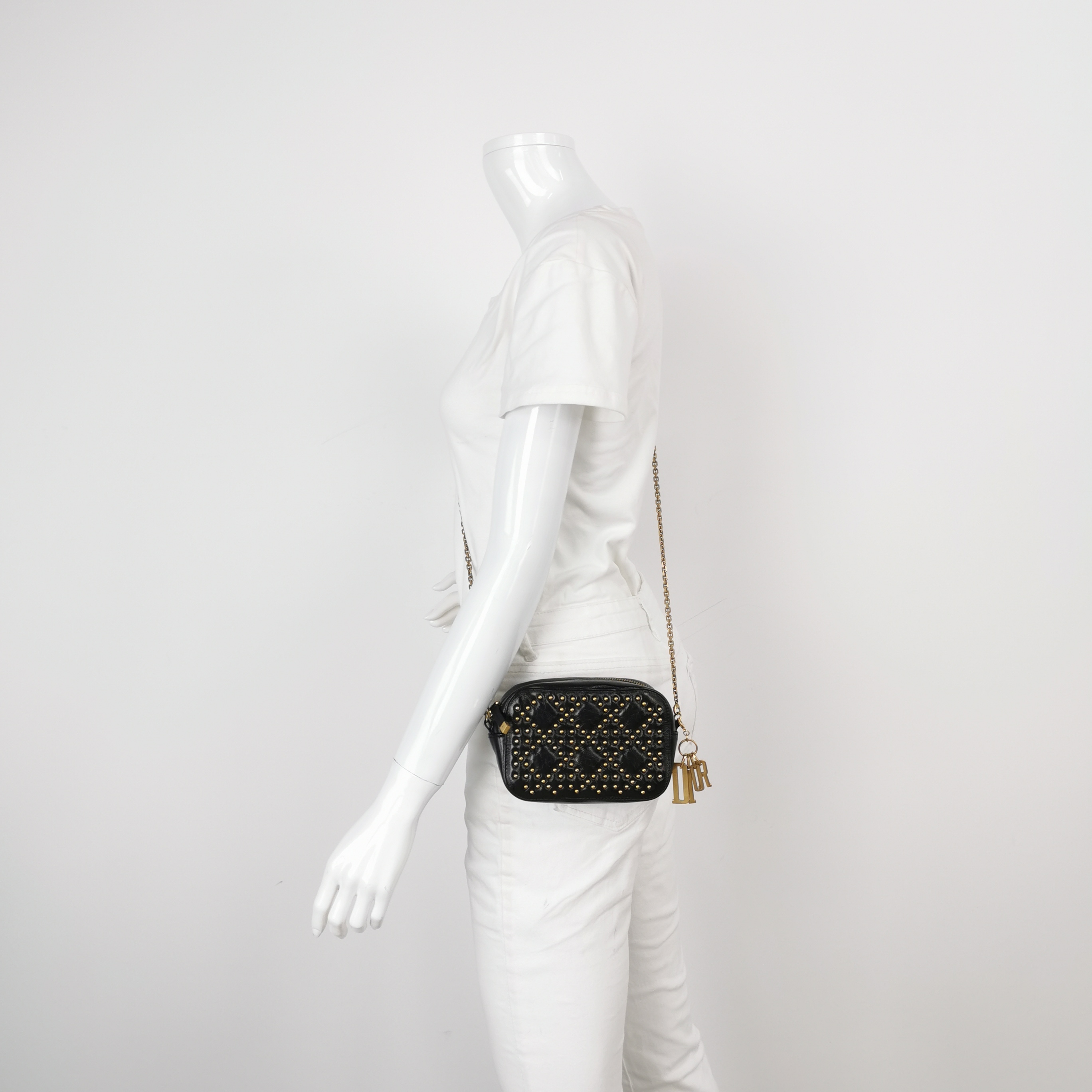 Christian Dior Lady Dior Camera Bag Cannage Studded Leather — alternate view