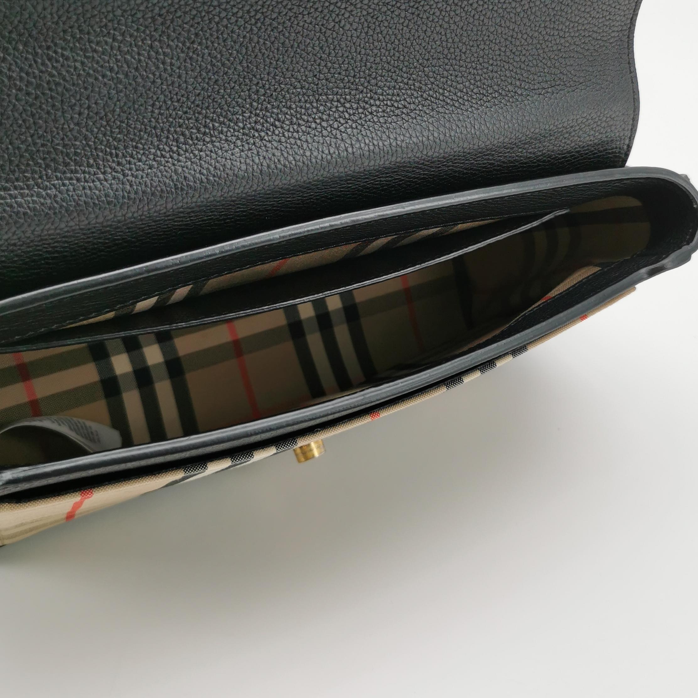 Burberry Note Crossbody Bag Leather with Vintage Check Canvas Medium — photo 7 of 17