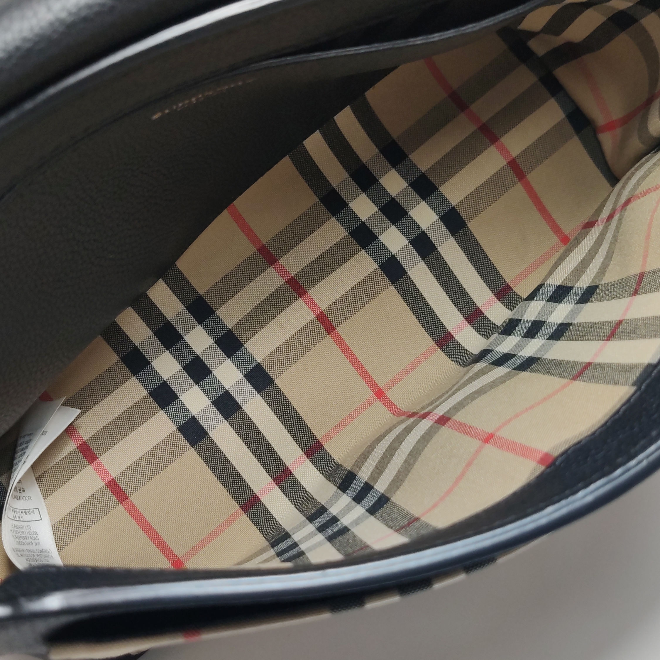 Burberry Note Crossbody Bag Leather with Vintage Check Canvas Medium — photo 8 of 17