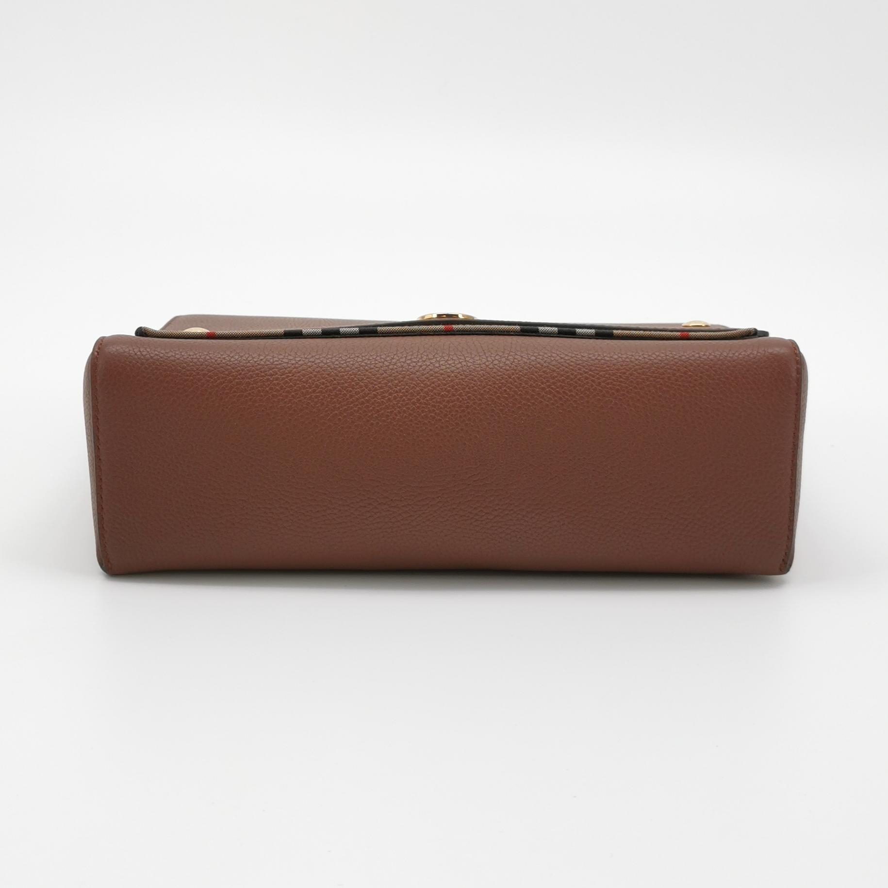 Burberry Note Crossbody Bag Leather with Vintage Check Canvas Medium — photo 6 of 15