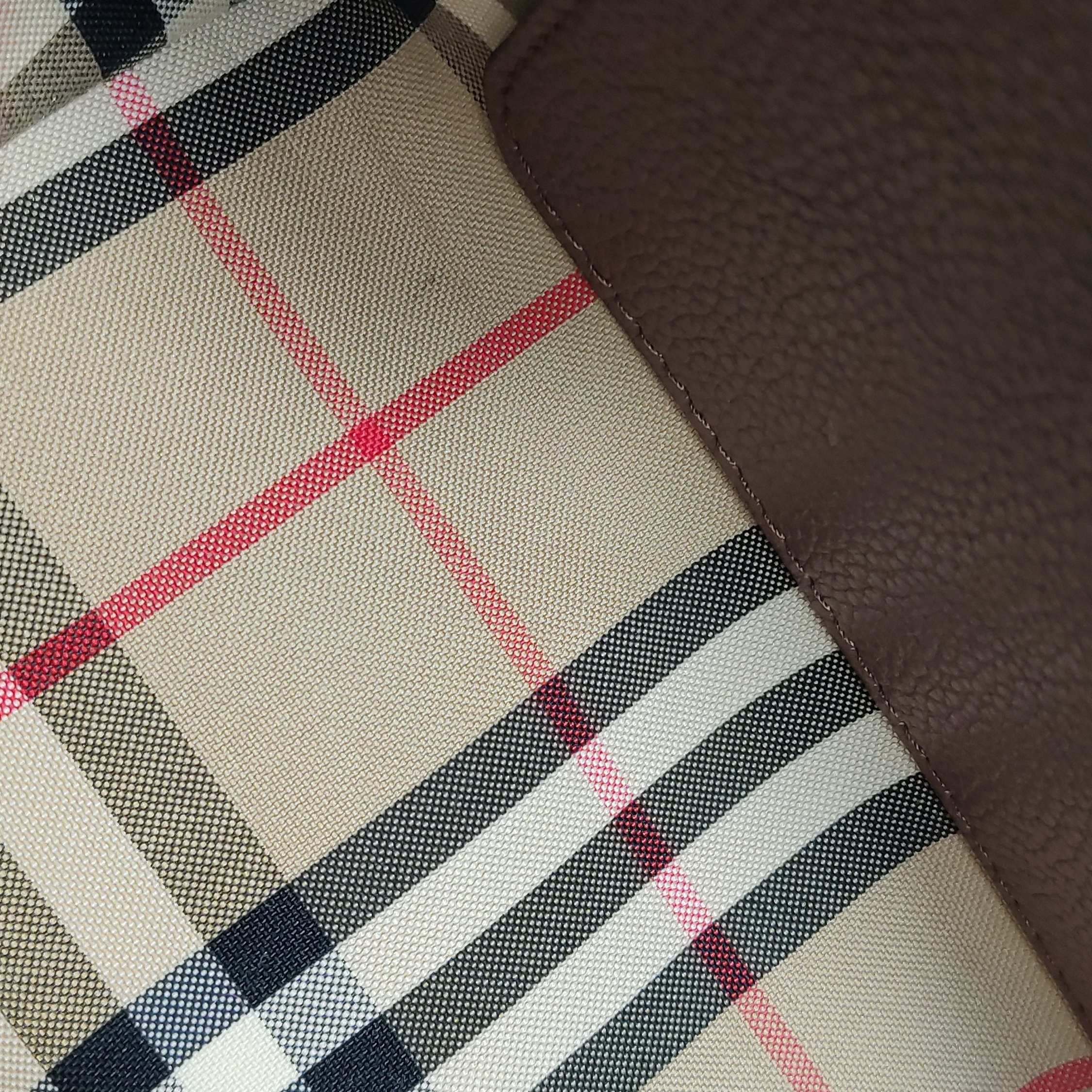 Burberry Note Crossbody Bag Leather with Vintage Check Canvas Medium — photo 11 of 15