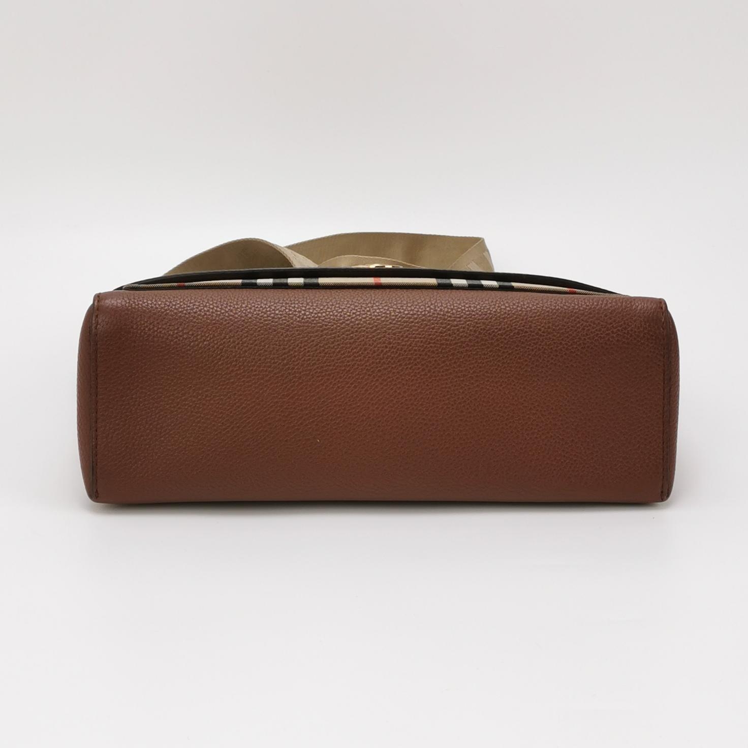 Burberry Note Crossbody Bag Leather with Vintage Check Canvas Medium — photo 6 of 18