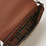 Burberry Note Crossbody Bag Leather with Vintage Check Canvas Medium — thumbnail 7