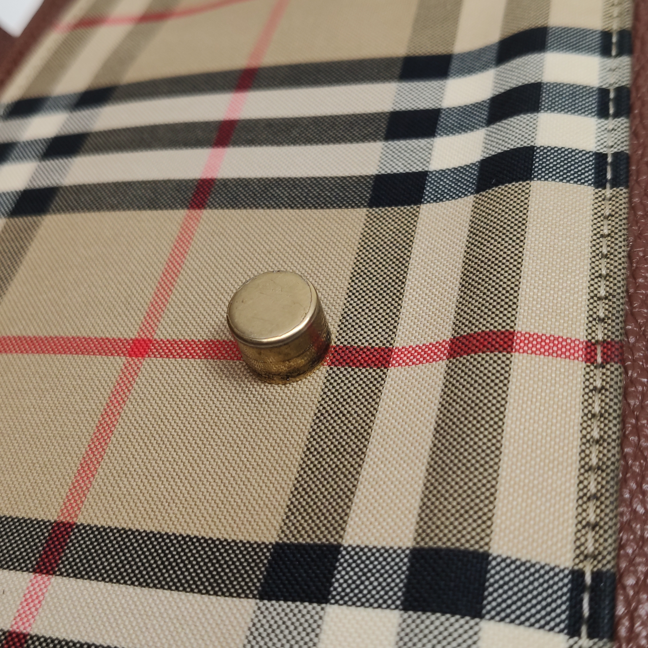 Burberry Note Crossbody Bag Leather with Vintage Check Canvas Medium — photo 9 of 18