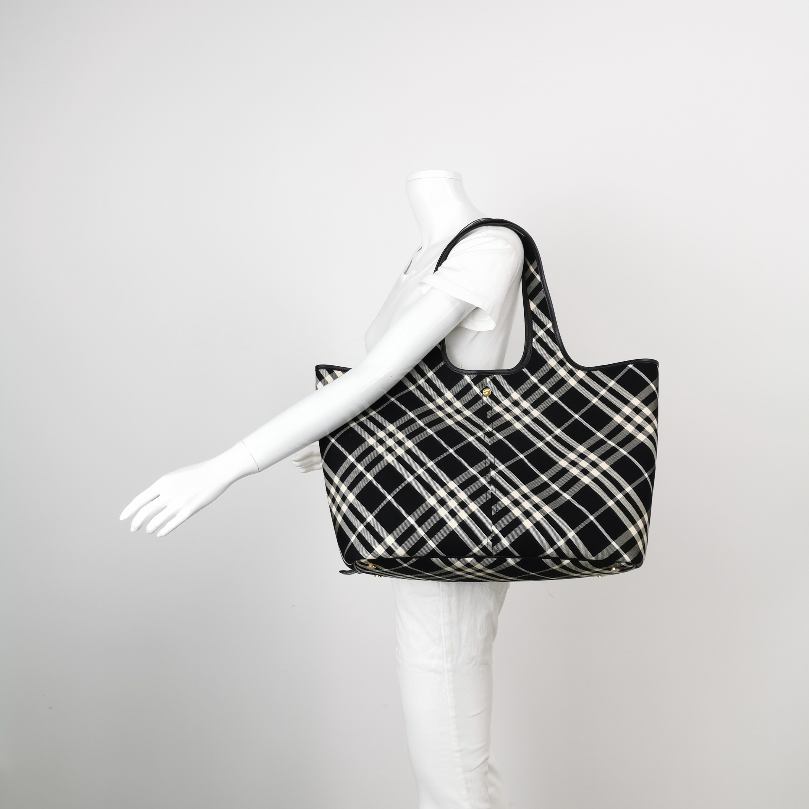 Burberry East-West Tote Vintage Check Canvas — alternate view