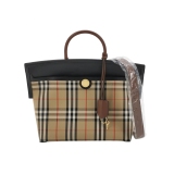Burberry Society Top Handle Bag Vintage Check Canvas Small — thumbnail 1