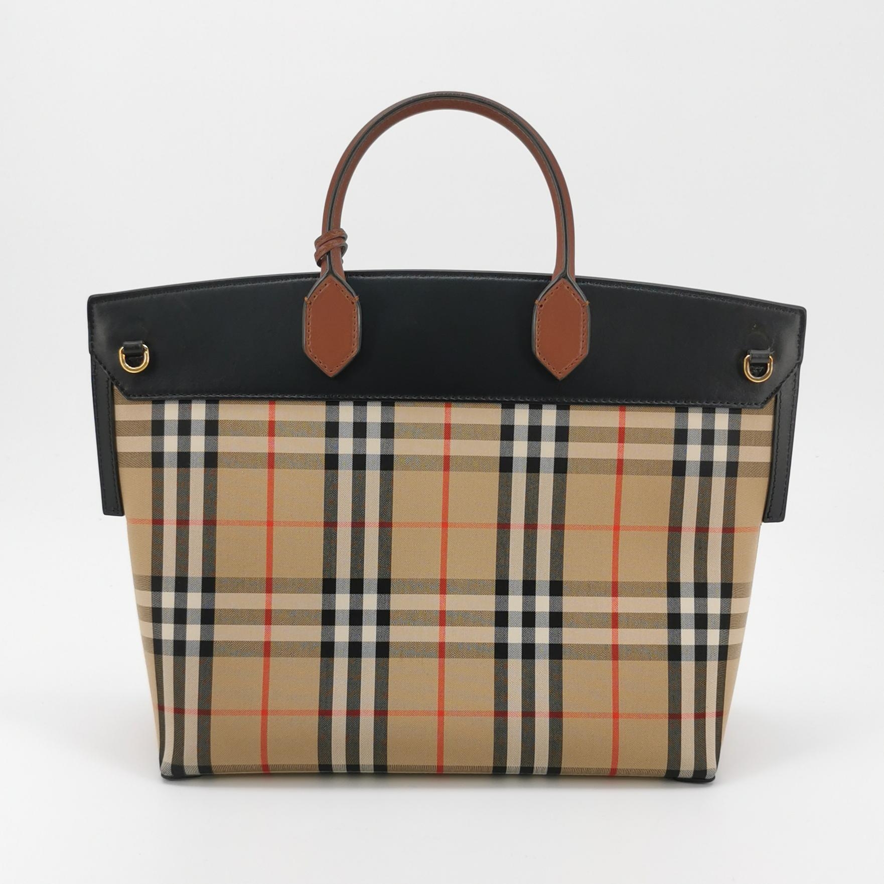 Burberry Society Top Handle Bag Vintage Check Canvas Small — photo 5 of 20